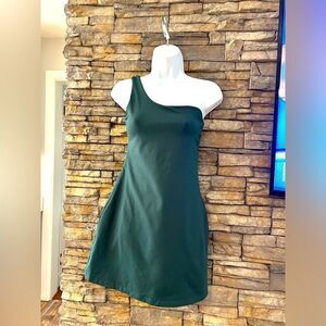 Girlfriend Collective Bianca one shoulder athletic tennis skort dress